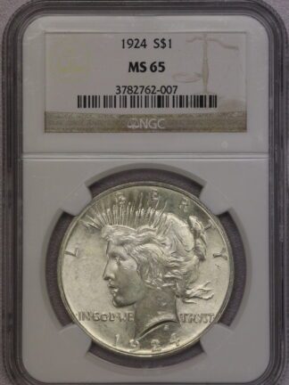 1924 Peace Dollar NGC MS65