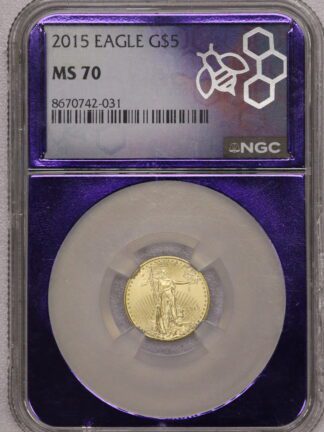 2015 $5 Gold Eagle 1/10 Oz NGC MS70