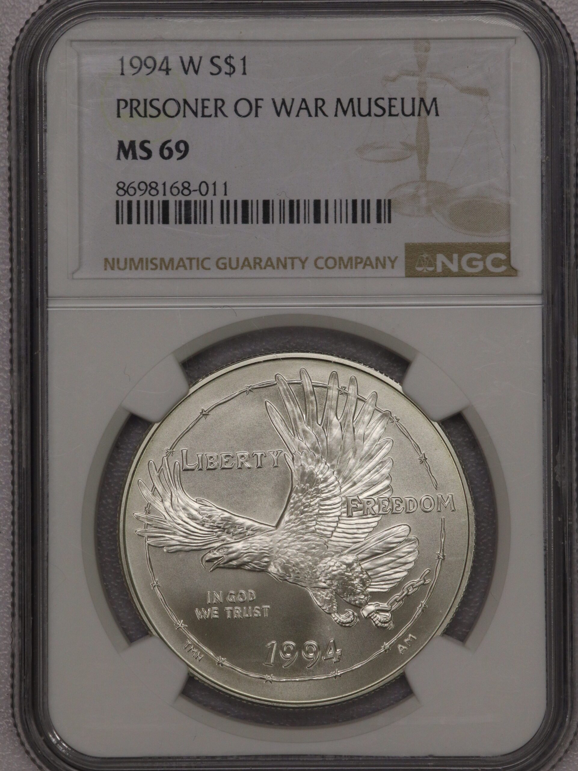 1994-W Commemorative Prisoner of War Museum NGC MS69