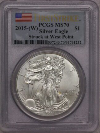 2015 (W) Silver Eagle PCGS MS70 FirstStrike First Day