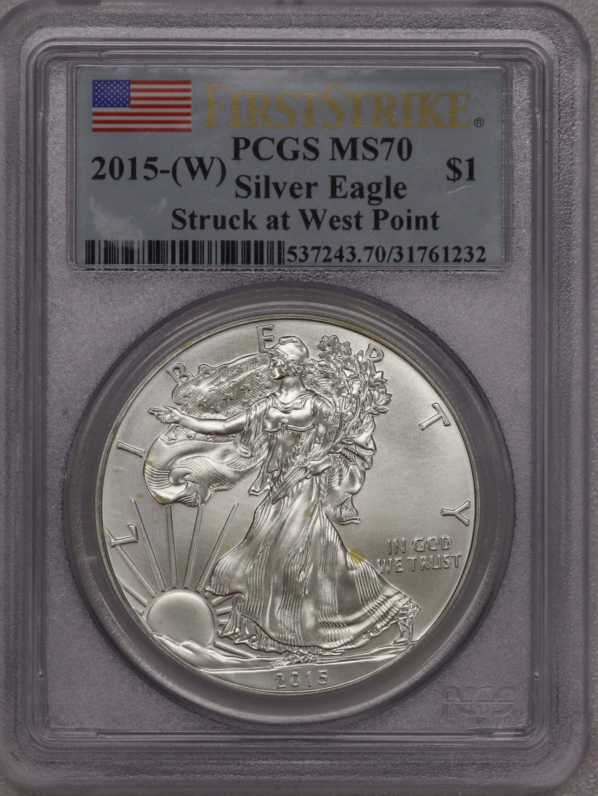 2015 (W) Silver Eagle PCGS MS70 FirstStrike First Day