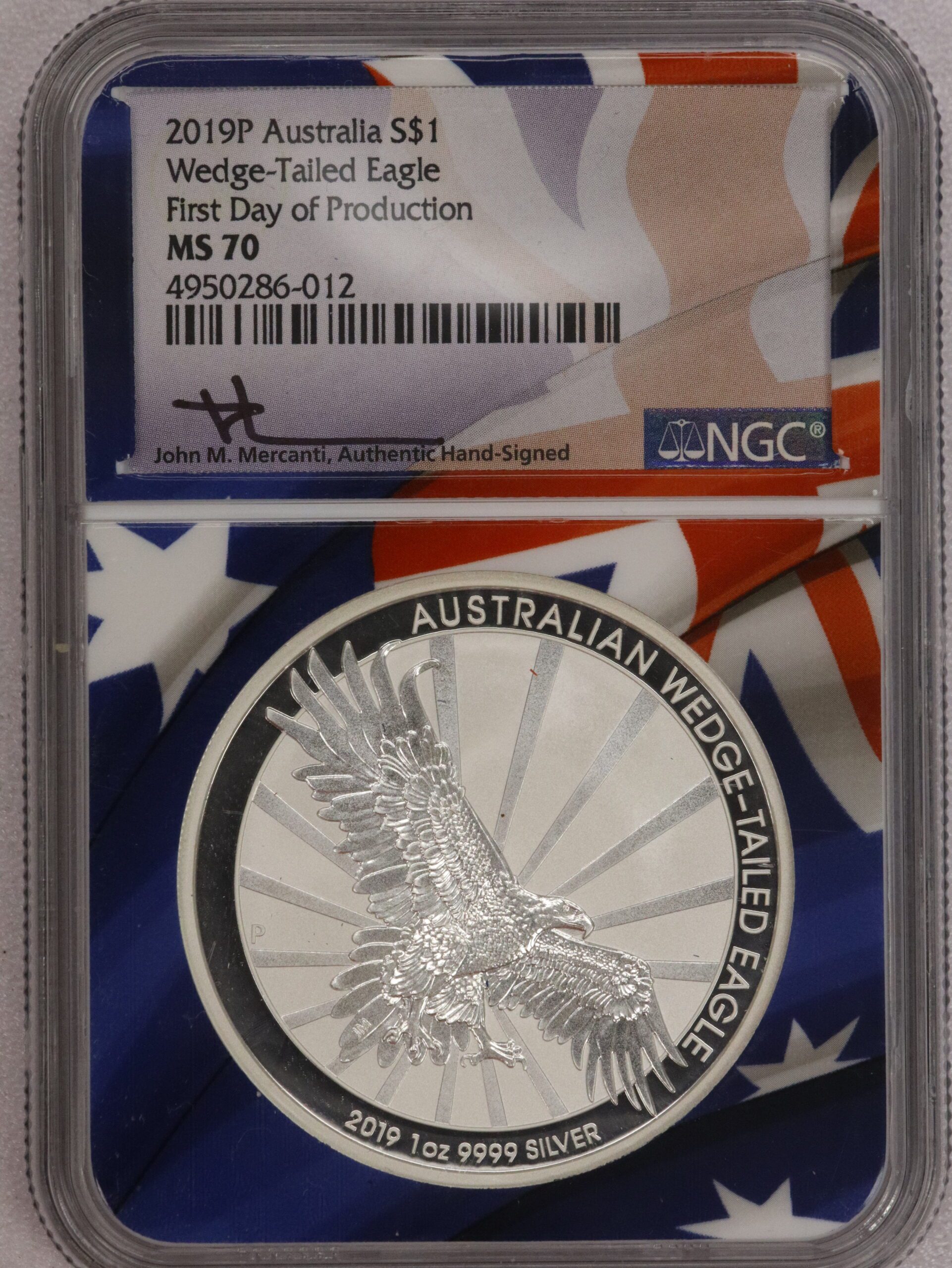 2019 Australian Wedged Tail Eagle 1 oz Fine Silver MS70 NGC