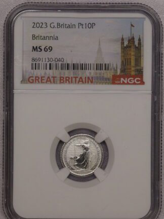 2023 Great Britain 10 Pounds 1/10 OZ Platinum Britannia NGC MS69