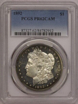 1892 Proof Morgan Dollar PR62 CAMEO PCGS