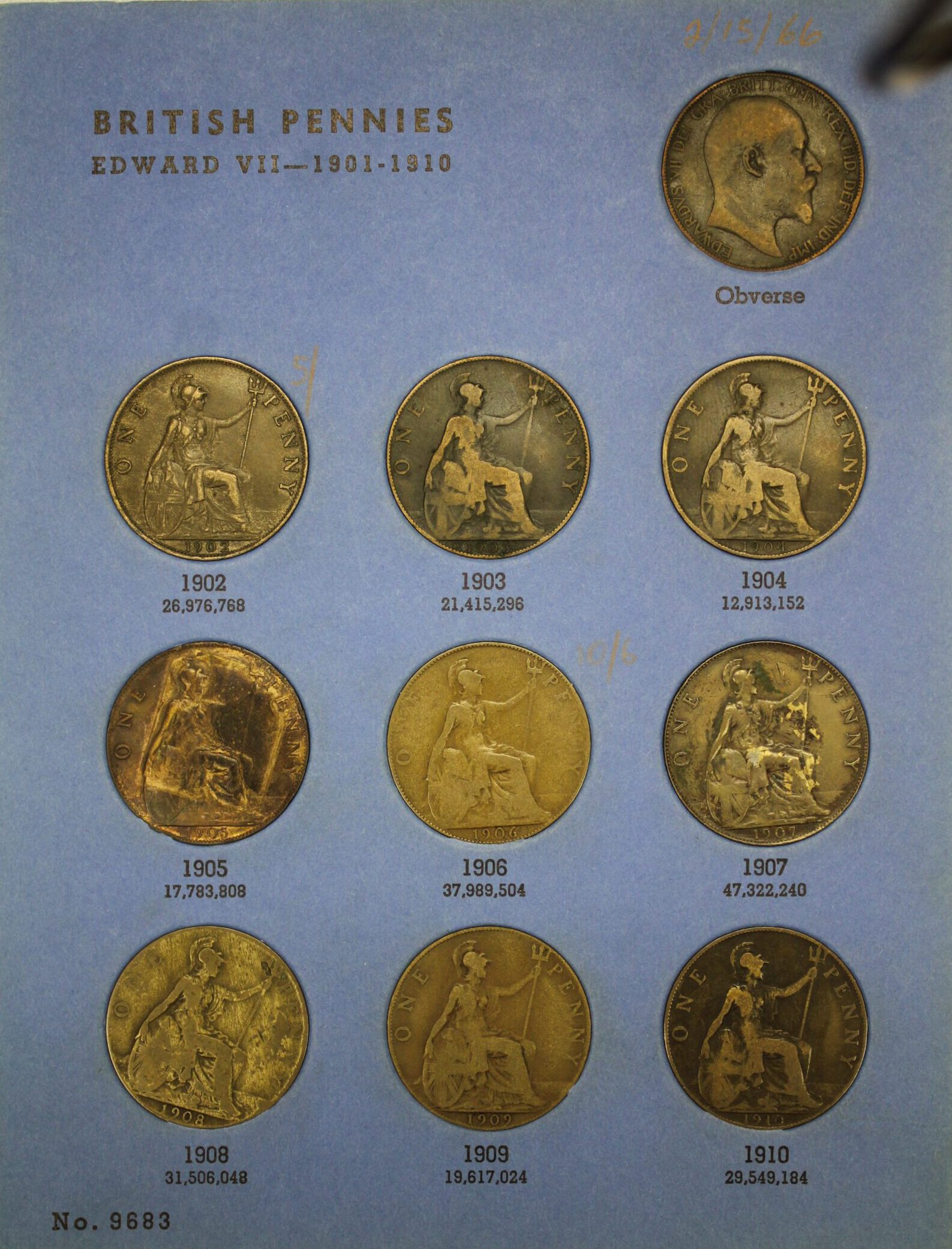 1902 to 1929 Great Britain Pennies Collection #3 Complete 32 Coins in a Whitman Folder - Image 2