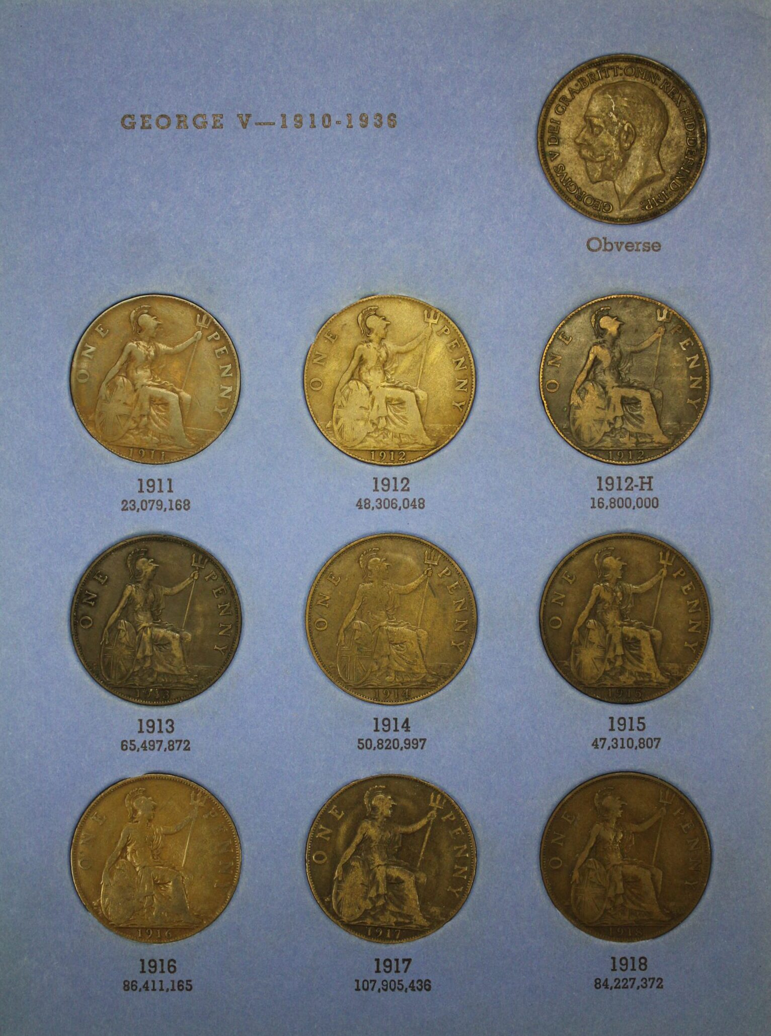 1902 to 1929 Great Britain Pennies Collection #3 Complete 32 Coins in a Whitman Folder - Image 3