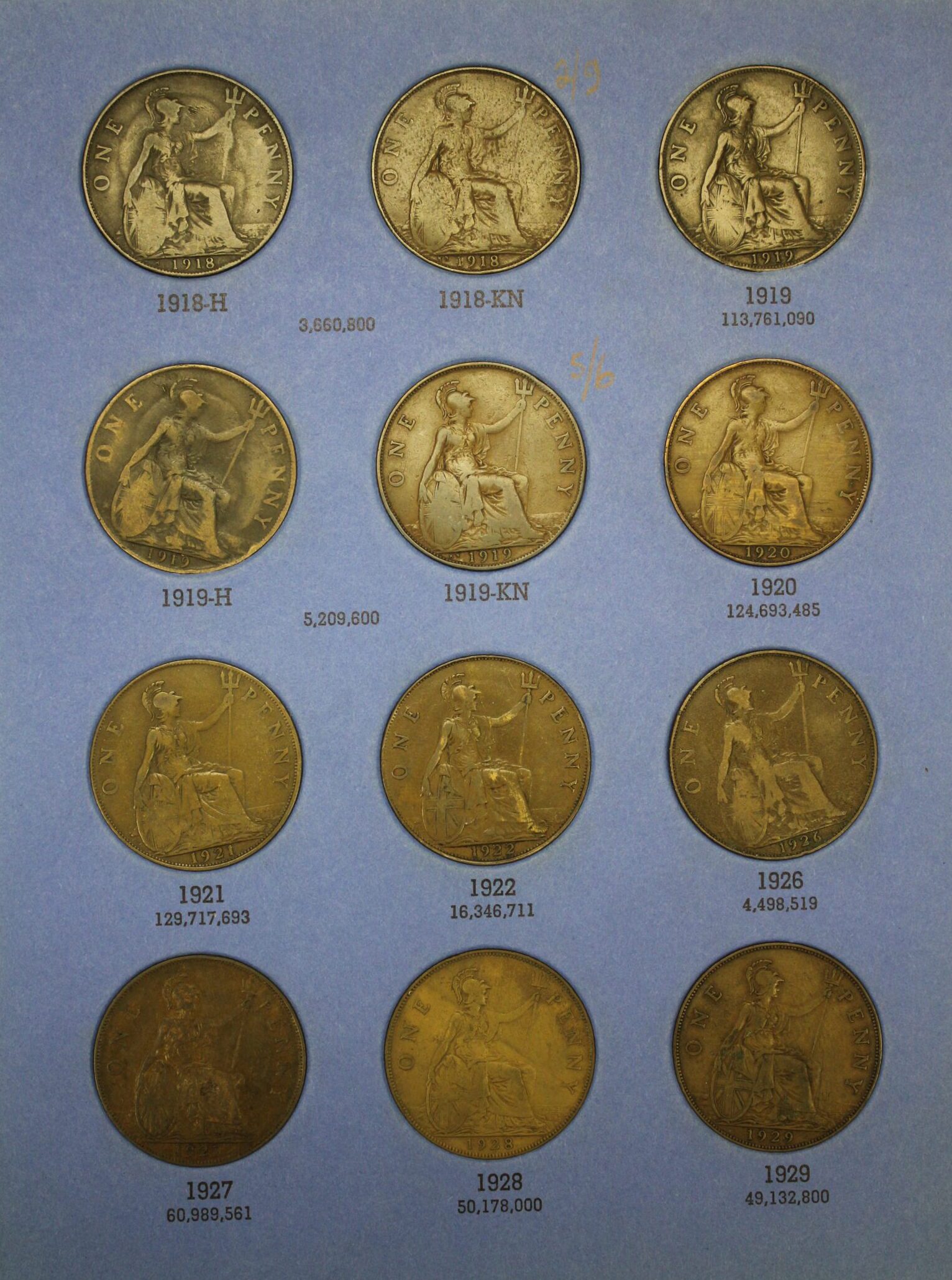 1902 to 1929 Great Britain Pennies Collection #3 Complete 32 Coins in a Whitman Folder - Image 4