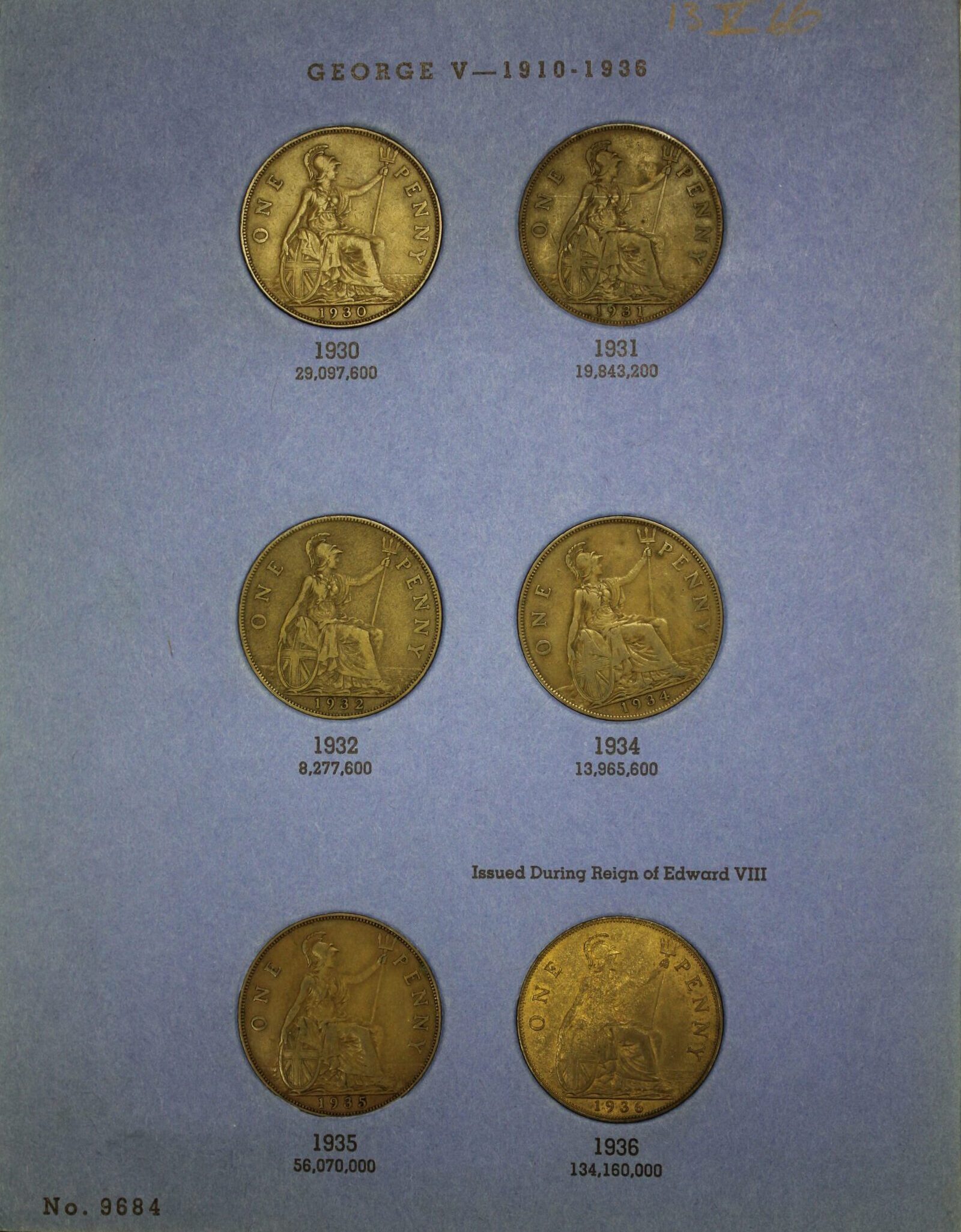 1930 to 1962 Great Britain Pennies Collection #4 Complete 24 Different Coins in a Whitman Folder - Image 2