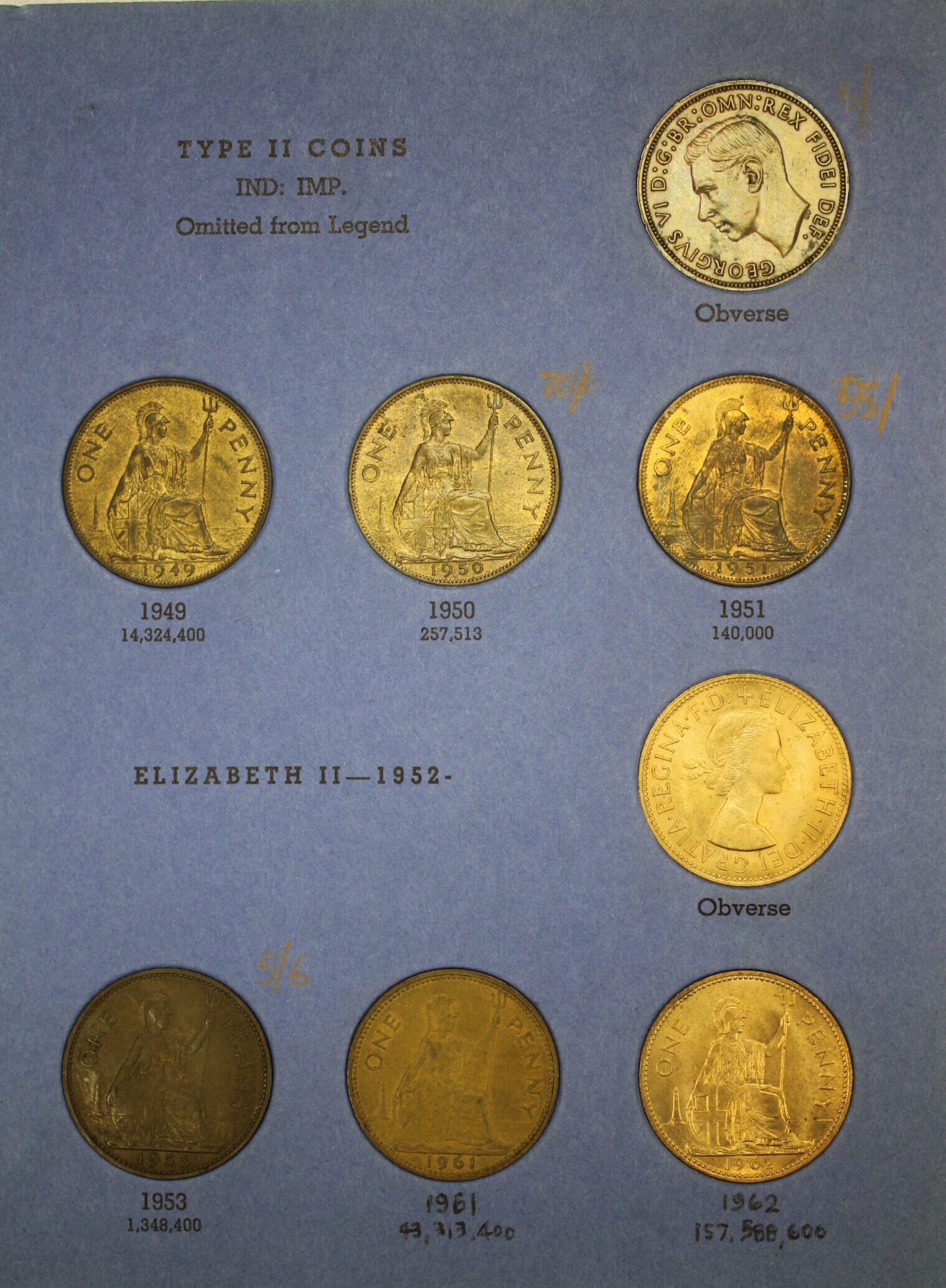 1930 to 1962 Great Britain Pennies Collection #4 Complete 24 Different Coins in a Whitman Folder - Image 4