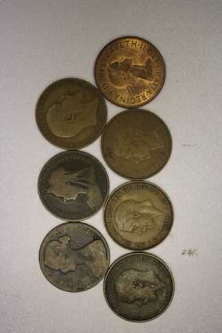 1860-1967 Great Britain Large Copper Pennies 7 Different Types