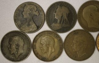 1860-1967 Great Britain Large Copper Pennies 7 Different Types