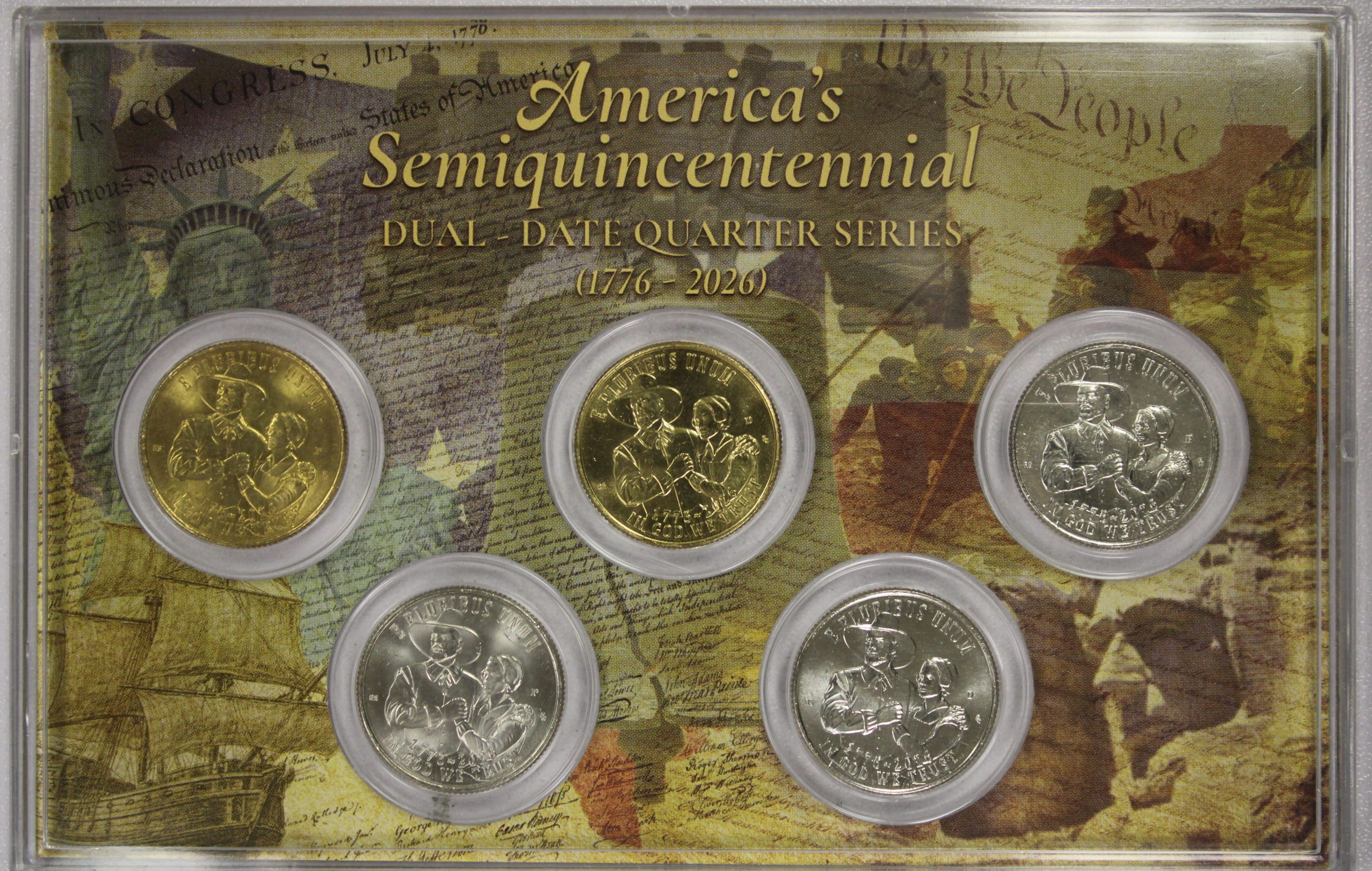 AUCTION- 1776-2026 Semiquincentennial Mayflower 5 Quarter Set