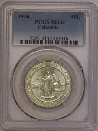 1936 Columbia Commemorative Half Dollar PCGS MS64