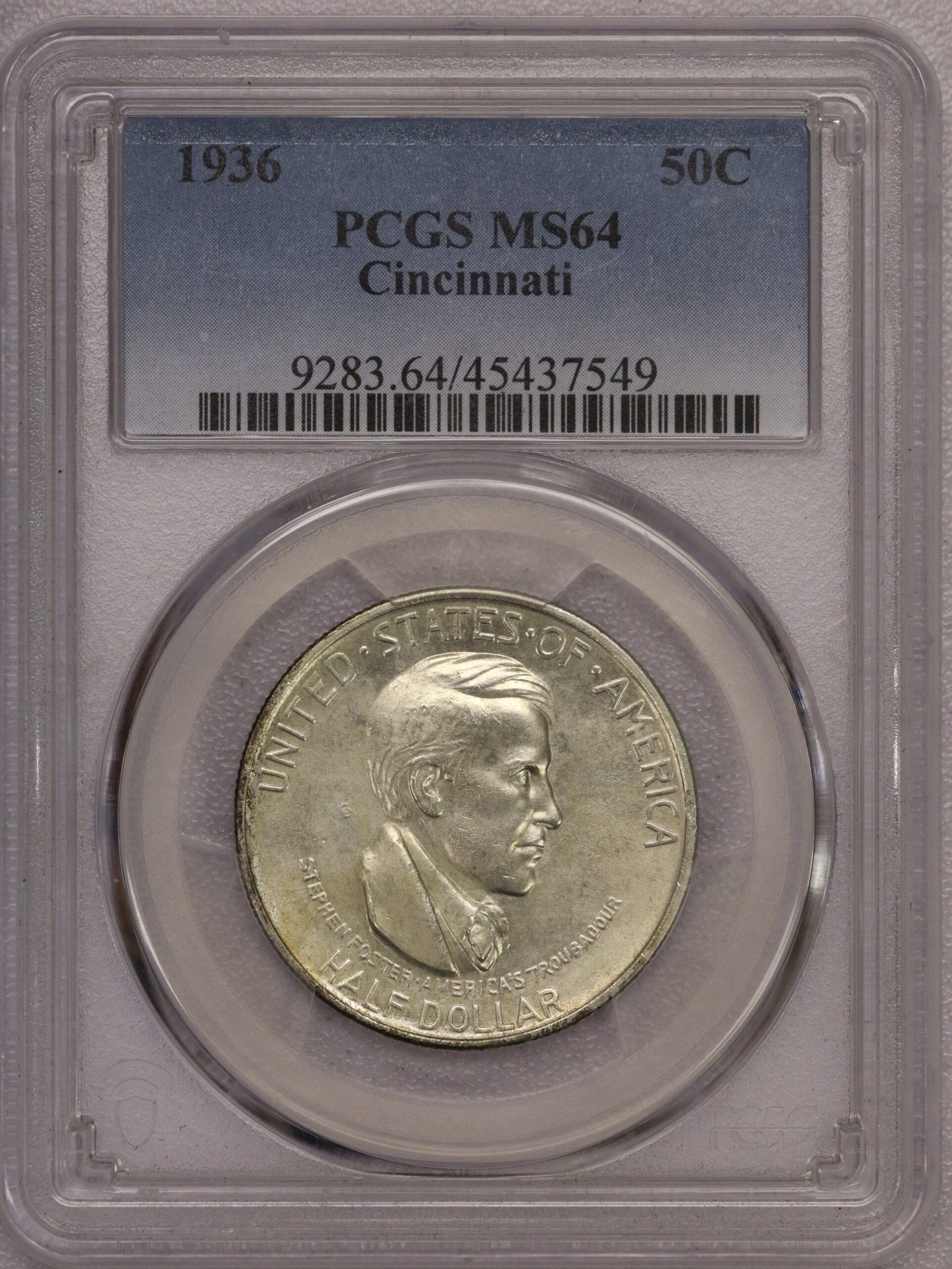 1936 Cincinnati Commemorative Half Dollar PCGS MS64