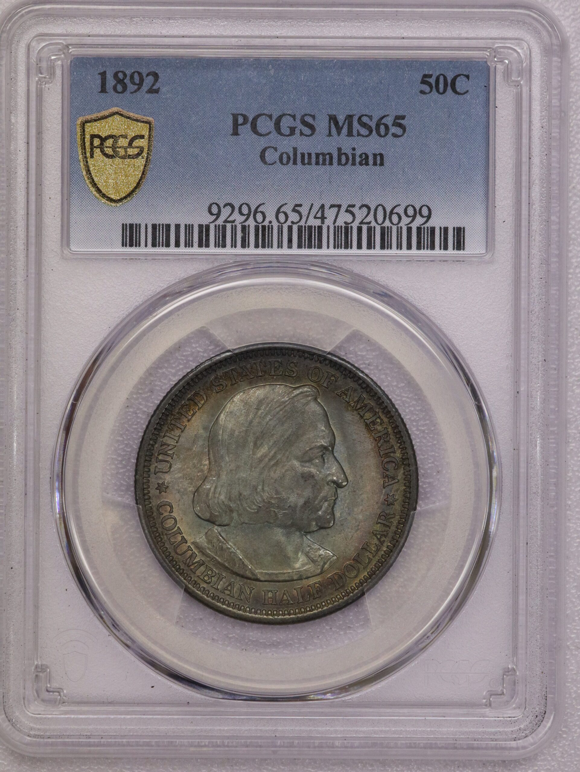 1892 Columbian Commemorative Half Dollar PCGS MS65