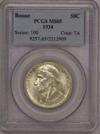 1934 Boone Commemorative Half Dollar PCGS MS65