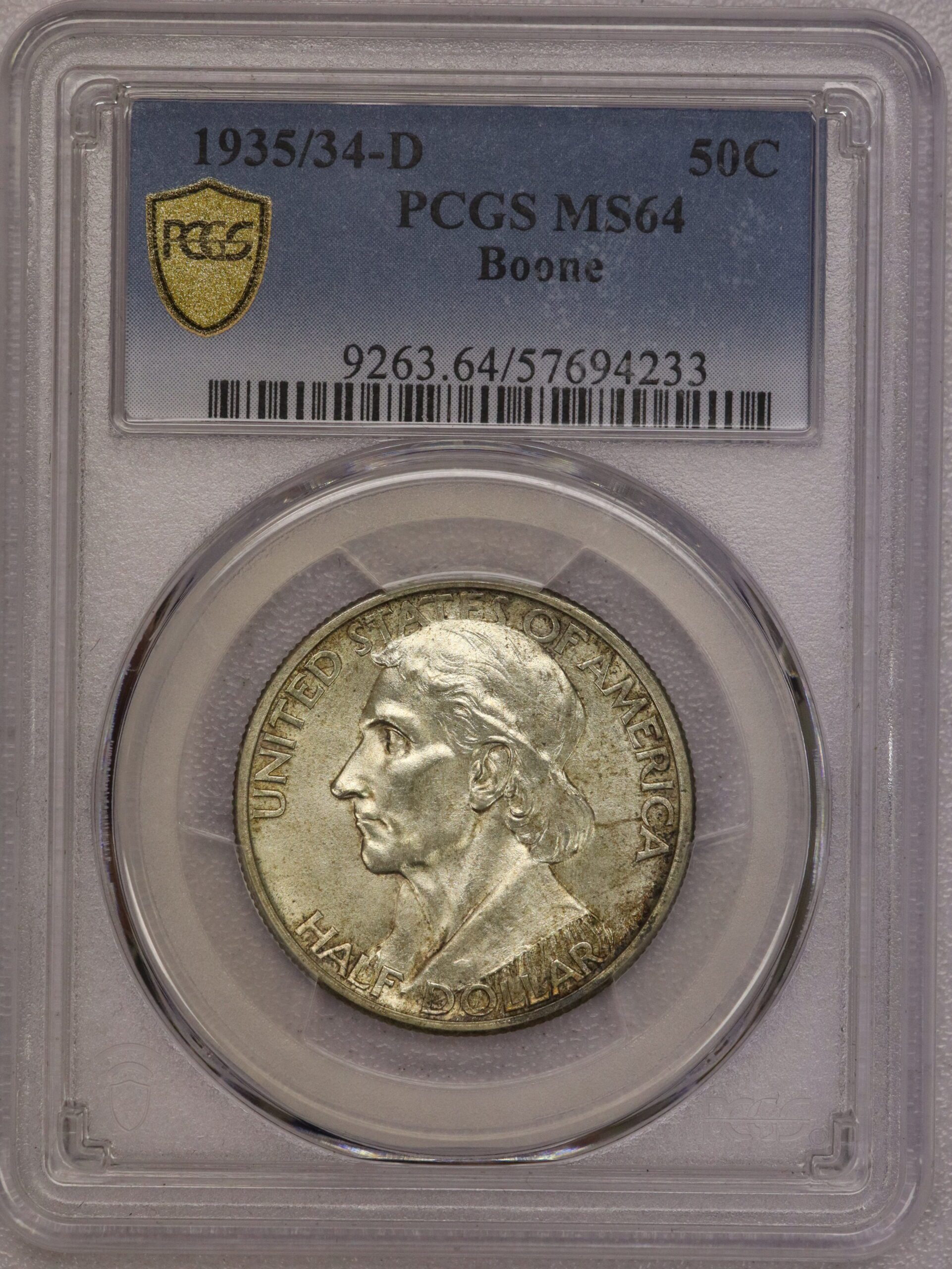1935/34-D Boone Commemorative Half Dollar PCGS MS64