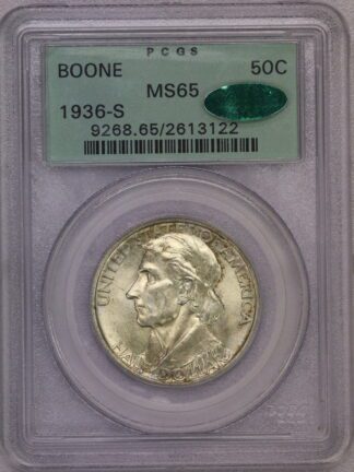 1936-S Boone Commemorative Half Dollar PCGS MS65 CAC