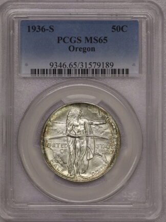 1936-S Oregon Commemorative Half Dollar PCGS MS65