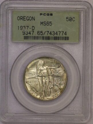 1937-D Oregon Commemorative Half Dollar PCGS MS65