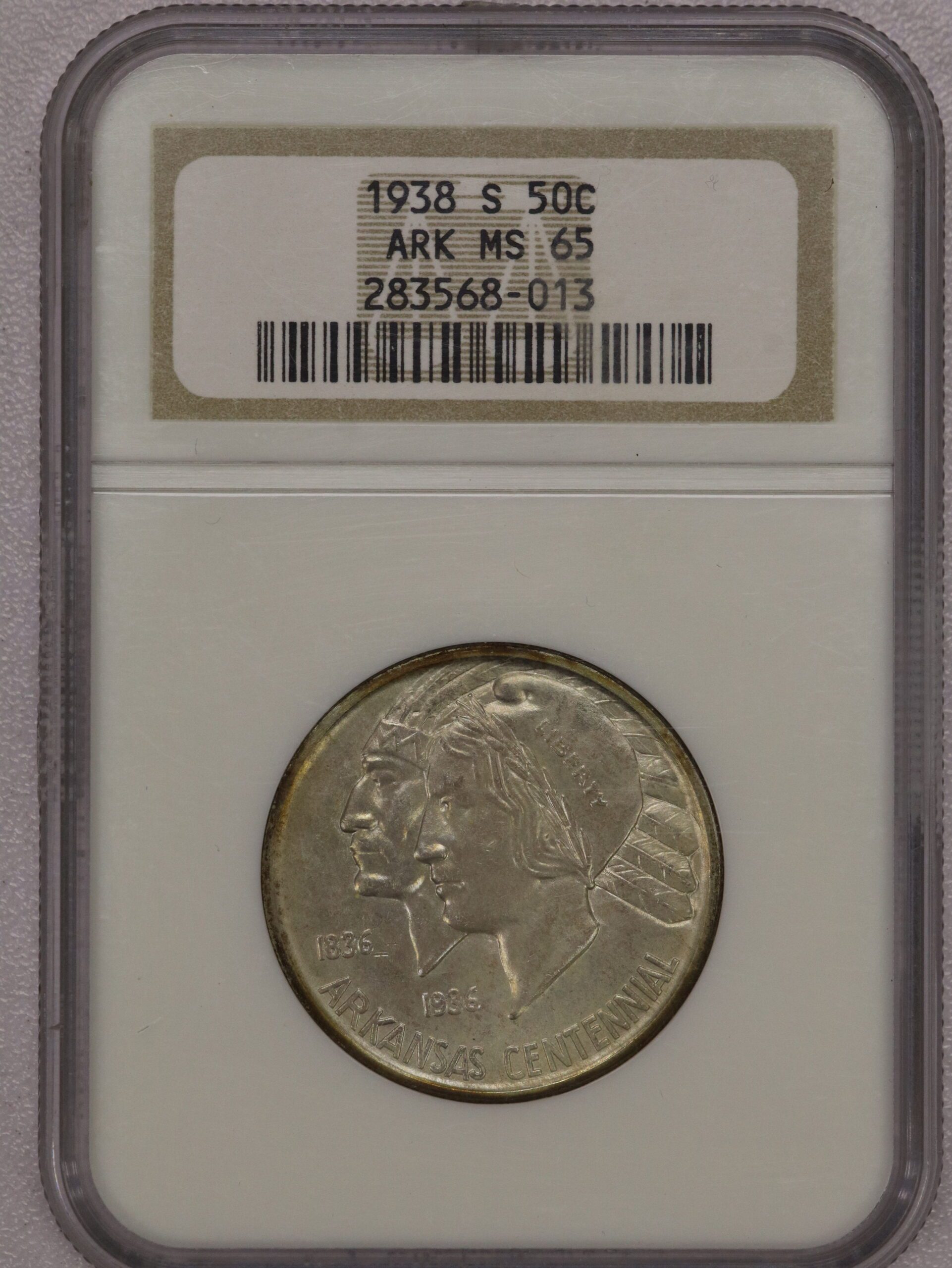 1937-S Arkansas Commemorative Half Dollar NGC MS65