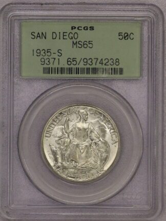 1935-S San Diego Commemorative Half Dollar PCGS MS65