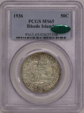 1936 Rhode Island Commemorative Half Dollar PCGS MS65 CAC