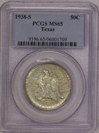 1938-S Texas Commemorative Half Dollar PCGS MS65