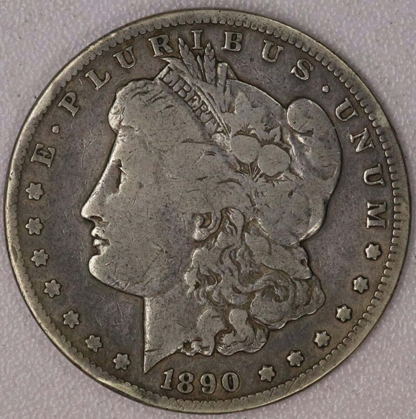 AUCTION- 1890-CC Morgan Dollar Very Circulated