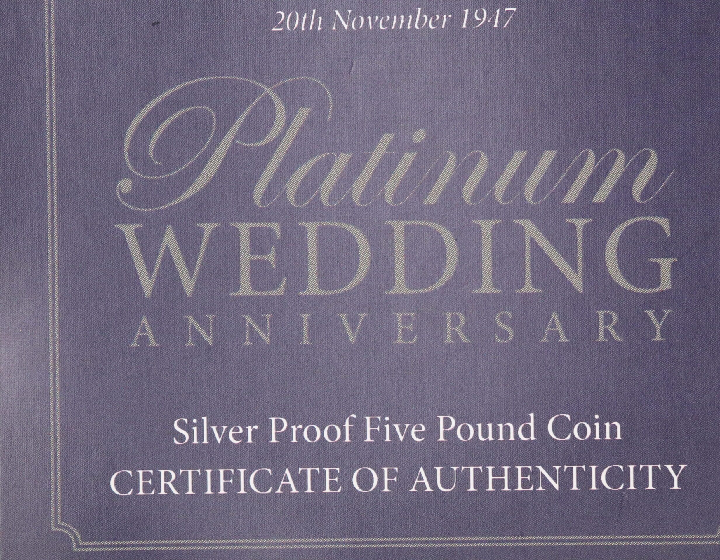 2017 Guernsey 5 Pounds Platinum Wedding Anniversary Silver Proof - Image 3