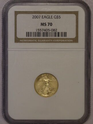 2007 Gold Eagle 1/10th oz $5 NGC MS70