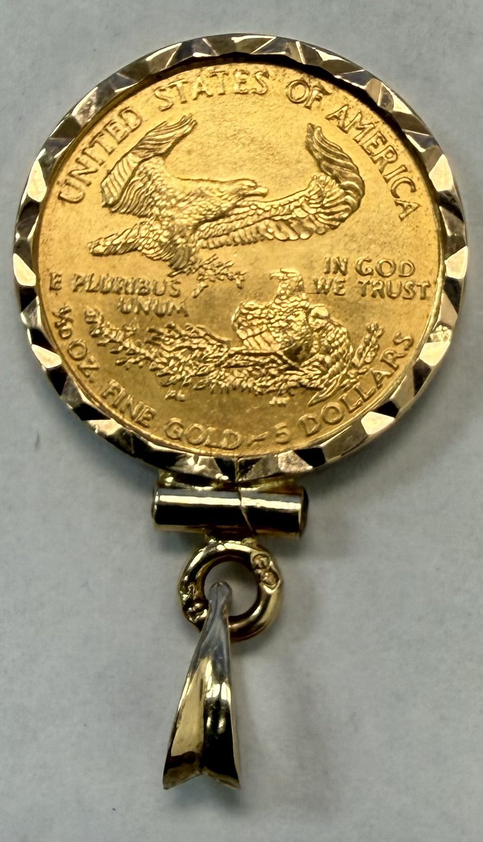 1995 Gold Eagle 1/10th oz $5 In Gold Plated Bezel - Image 2