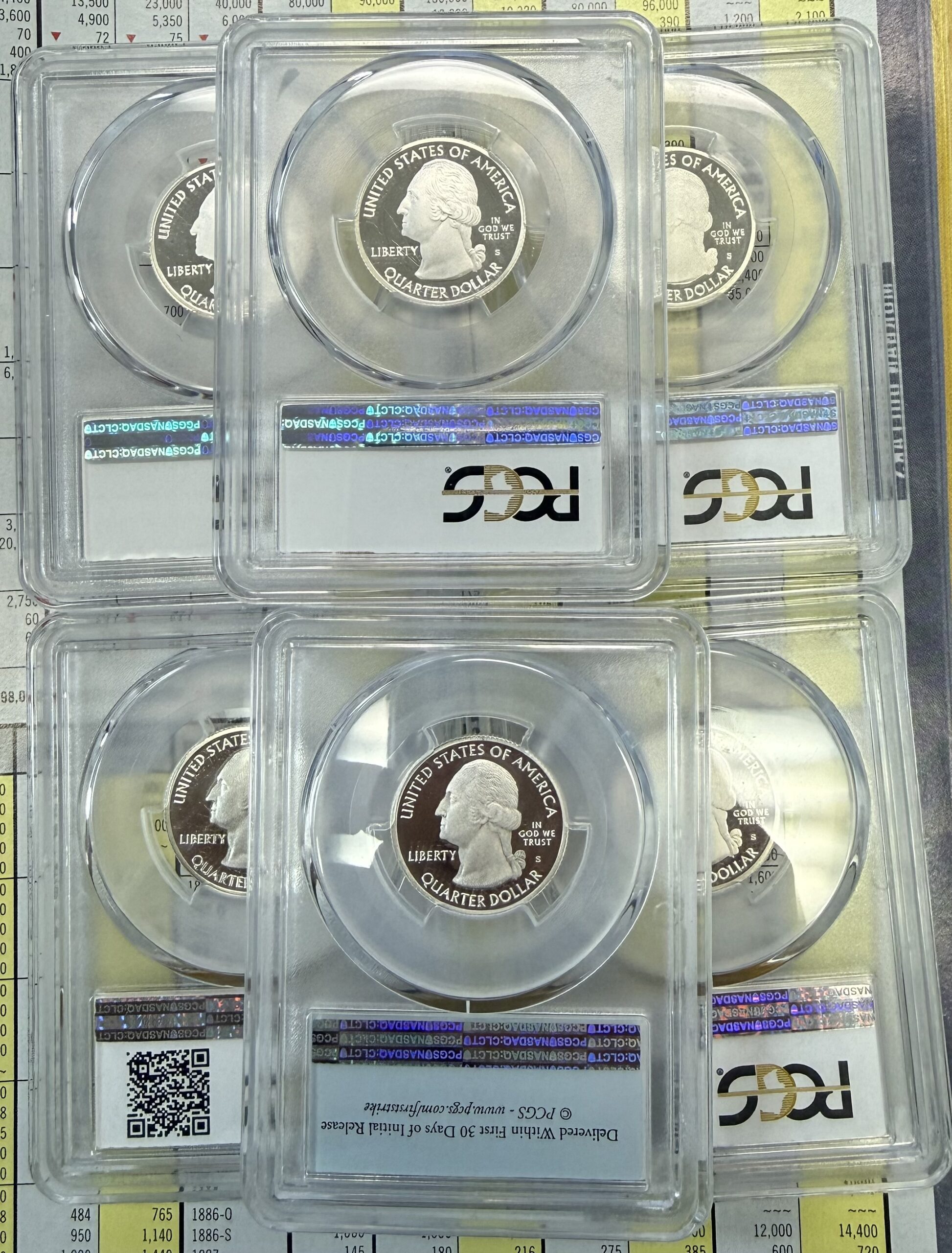 6 Graded Silver Quarter Lot 2014 & 2015 S- PR70 PCGS - Image 2