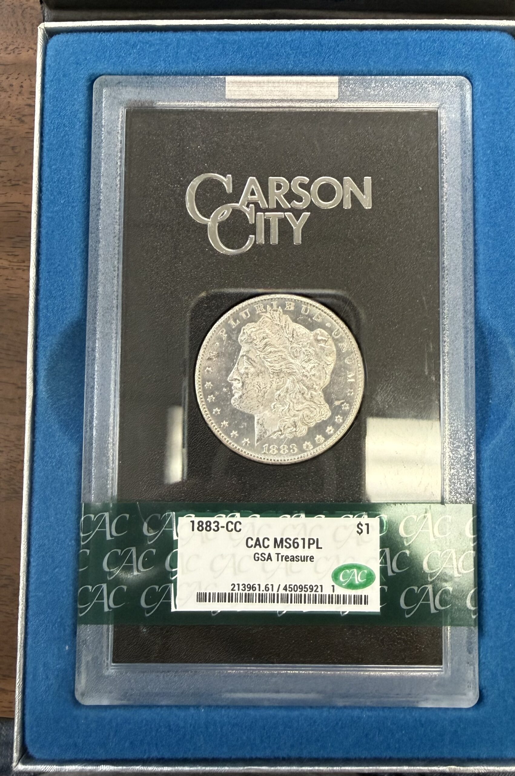 1883 CC Morgan Dollar GSA MS61 PL CACG