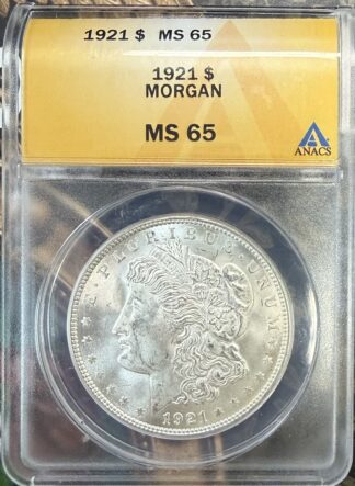 1921 Morgan Dollar MS65 ANACS Choice Luster