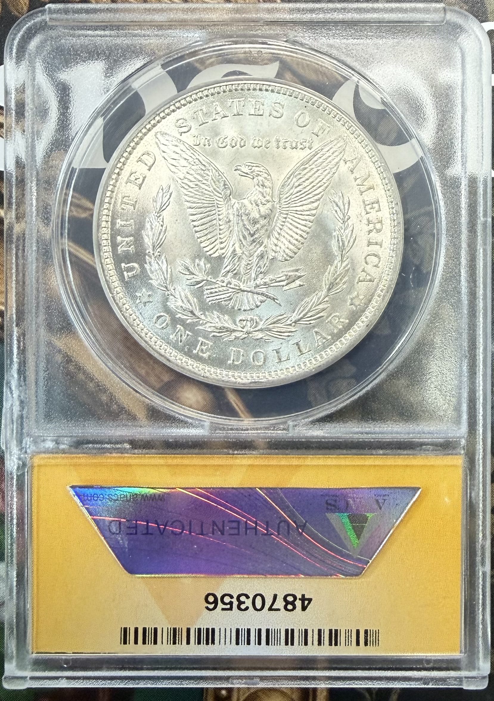 1921 Morgan Dollar MS65 ANACS Choice Luster - Image 2