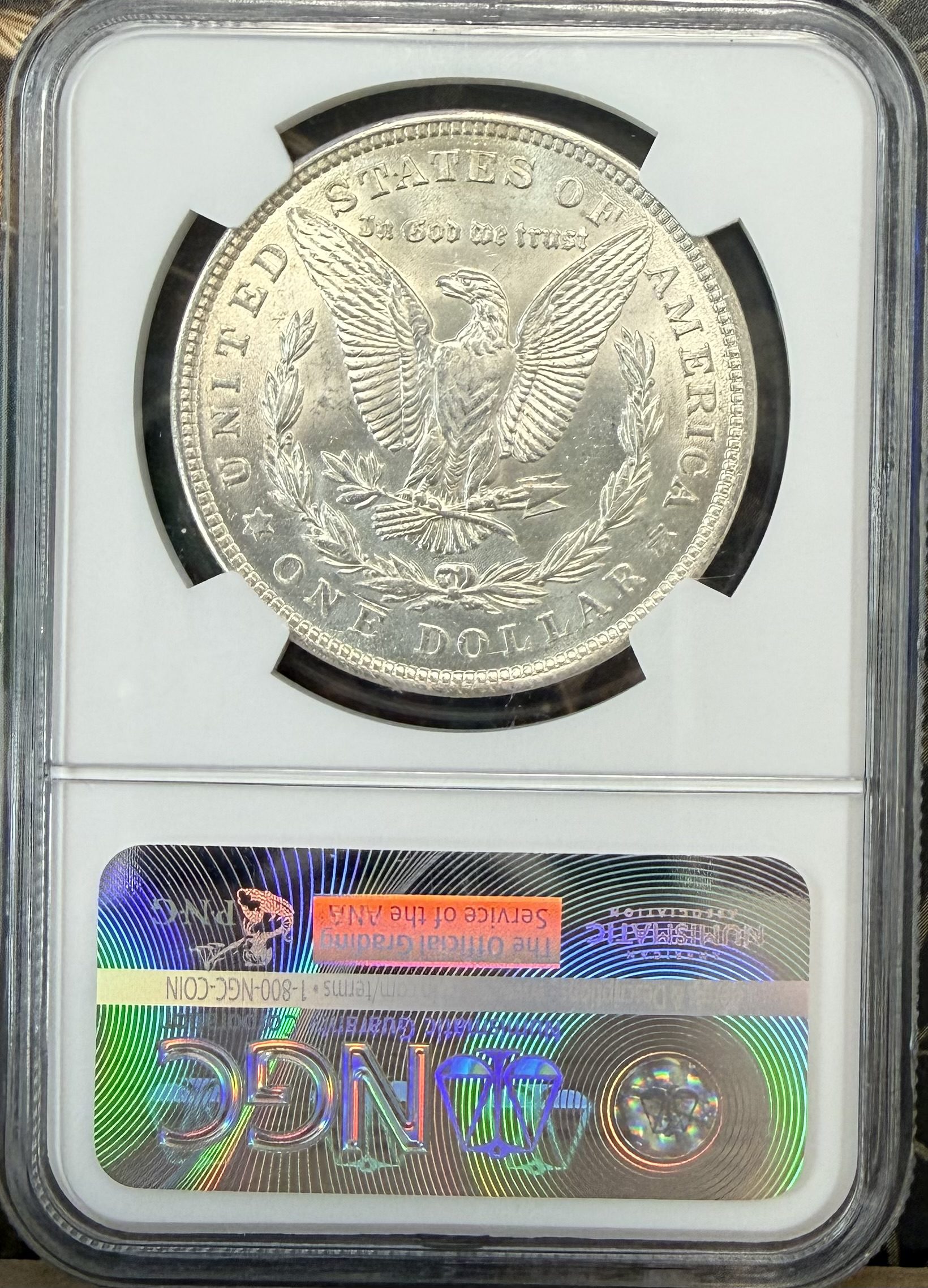 1921 Morgan Dollar MS61 NGC Wide Reeds Top 100 Great Northwestern Collection - Image 2
