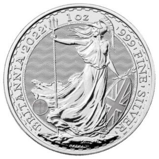 2022 1 oz Silver Britannia Coin ( Slight Toning and Spots)