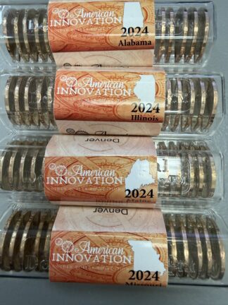 Auction- 2024 Innovation Dollars 5 Each P/D AL, Ill, MN, MO:  40 Unc Coins