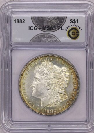 AUCTION-  1882 Morgan Dollar IGC MS63PL