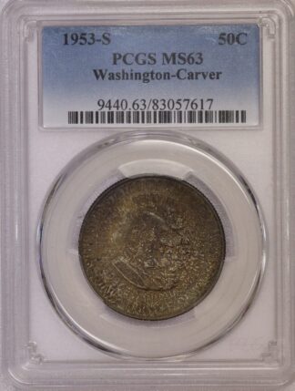 AUCTION- 1953-S Washington Carver Commemorative Half Dollar PCGS MS63