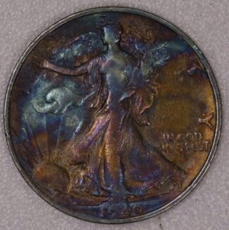 AUCTION- 1940-S Walking Liberty Half Dollar Artificially Toned