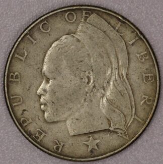 AUCTION- 1962 Liberia One Dollar 90% Silver Coin