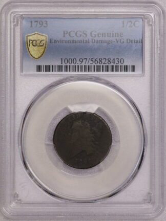 1793 Half Cent PCGS Environmental Damage: VG Detail
