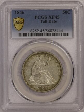 1846 Liberty Seated Half Dollar PCGS XF45 Tall Date