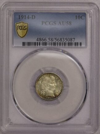 1914-D Barber Dime PCGS AU58