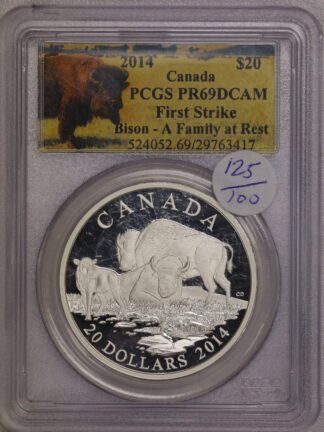 2014 Canada Bison Family At Rest PCGS First Strike PR69 DCAM