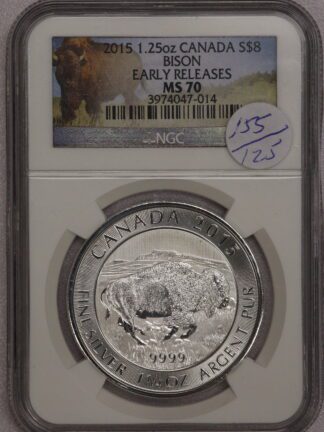 2015 Canada 1.25oz Bison NGC Early Releases MS70