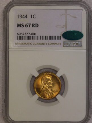 1944 Lincoln Cent NGC MS67 RD CAC