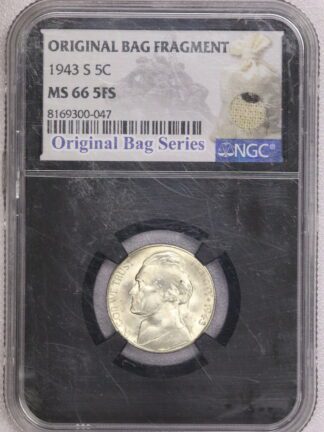 1943-S Jefferson Nickel NGC MS66 5FS Original Bag Fragment